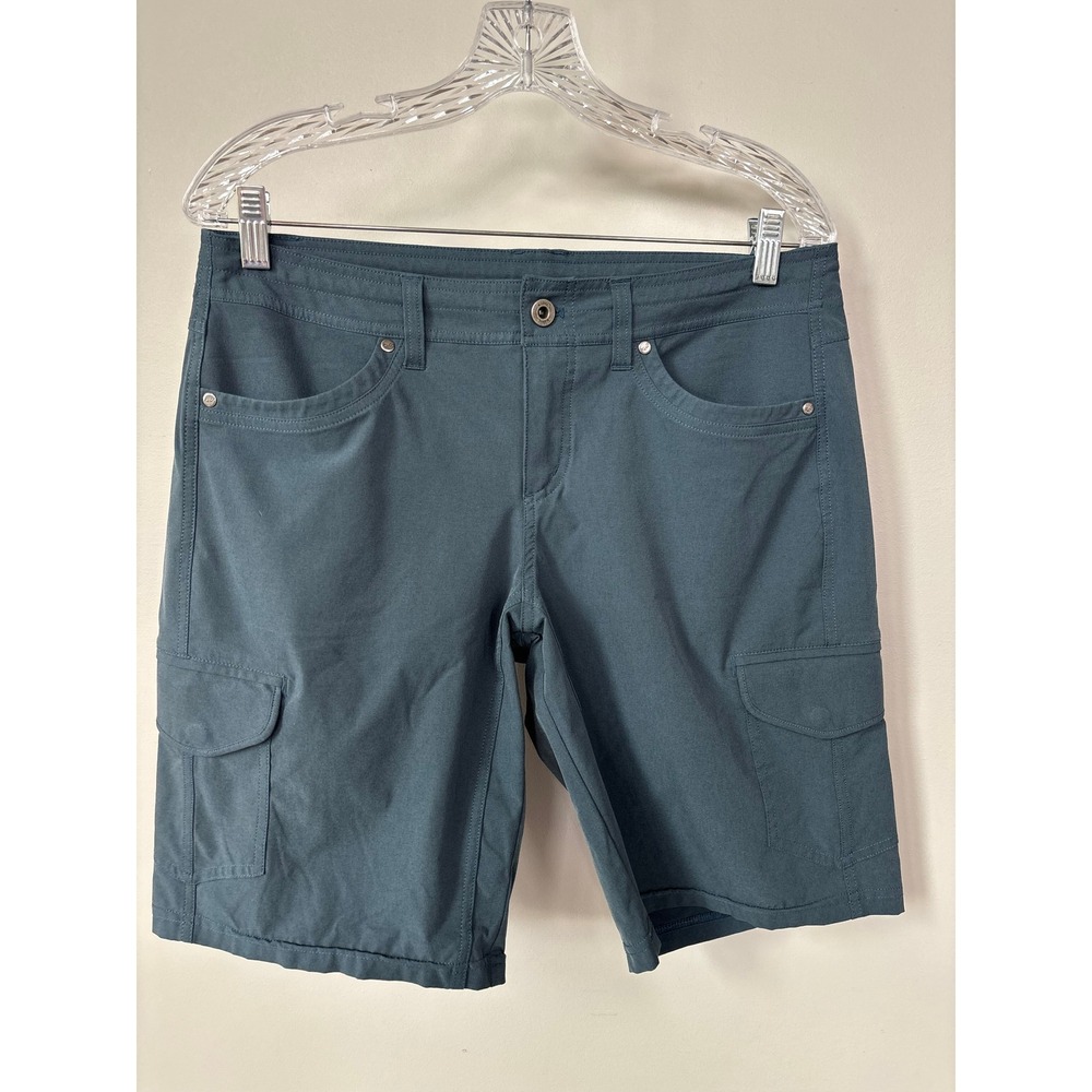Lot of 2 KUHL Womens Cargo Shorts Size 8 Blue Khaki Hiking Outdoor Ripstop